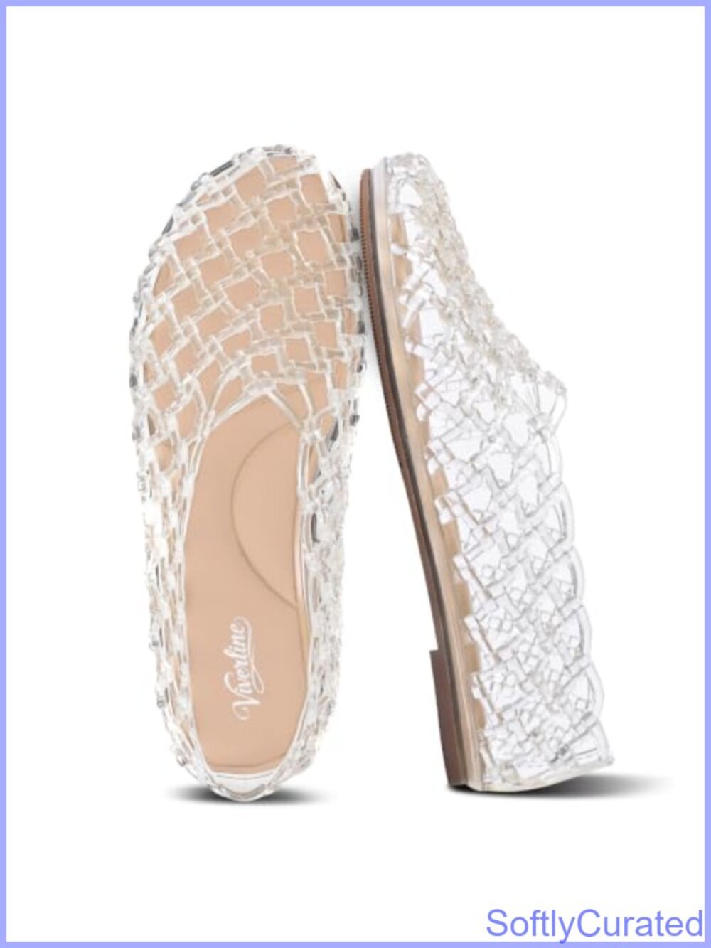 PVC Jelly Ballet Flats Breathable Slip-On Sandals